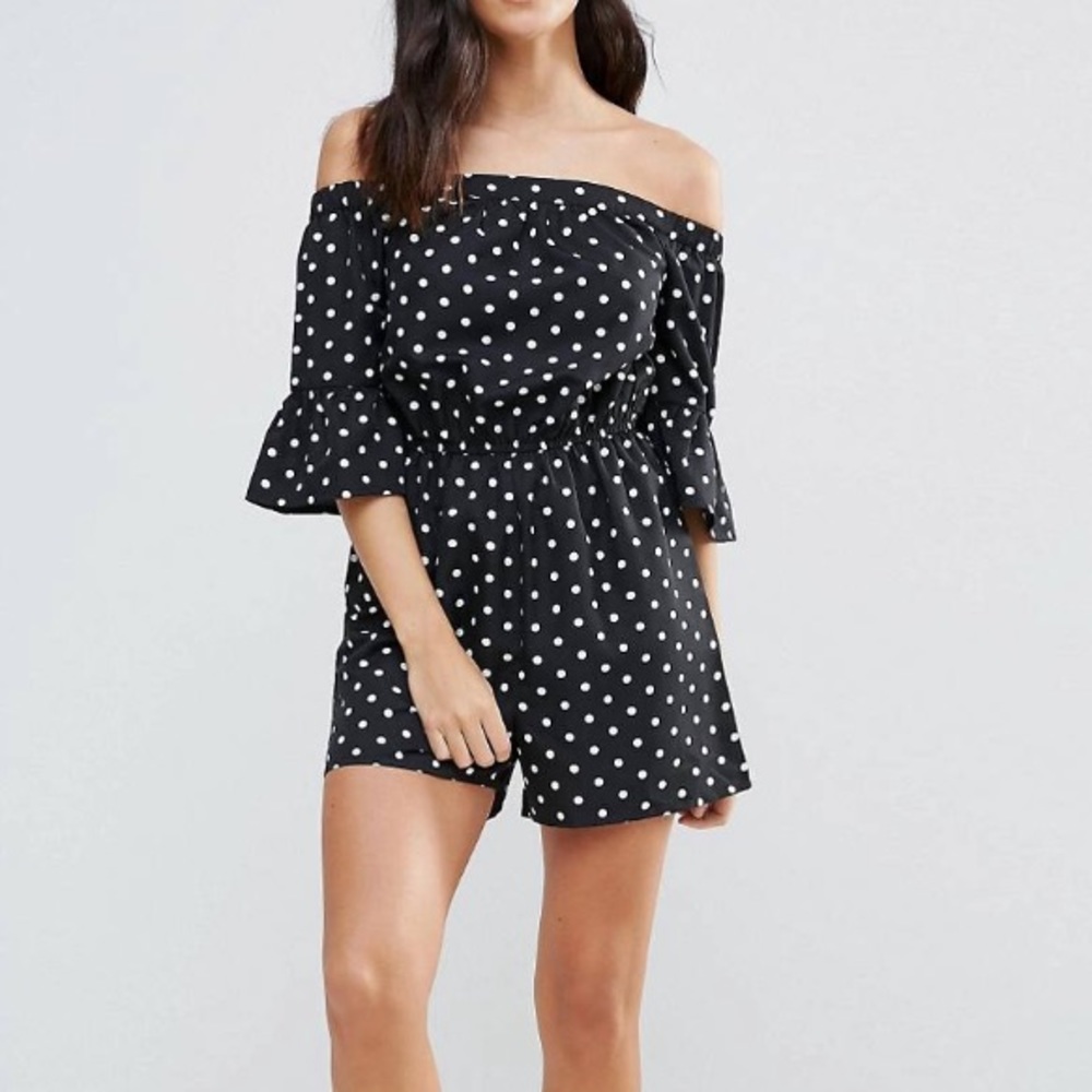 Influence Polka Dot Bardot Romper